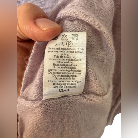 Pure Collection Cashmere V-Neck Sweater Purple Size - Picture 6 of 15